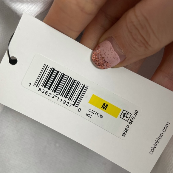 Calvin Klein Rhinestone Logo Cropped Hoodie Sz M - Picture 10 of 12